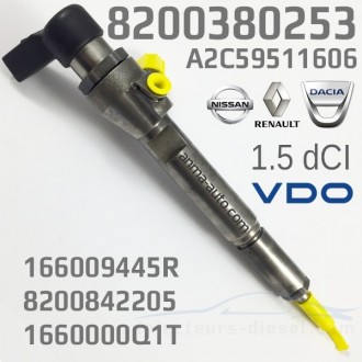 Injecteur 8200380253 A2C59511606 166009445R 8200842205 1660000Q1T